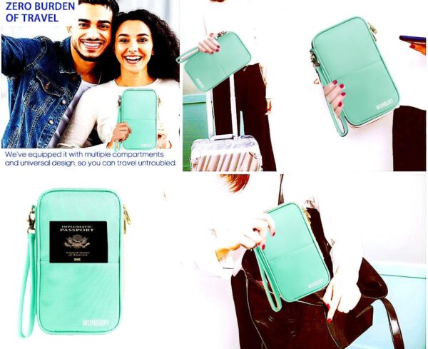 71zq9z-NBL._AC_SL1333_.jpg Multifunctional, Practical, RFID Family Passport holder, Travel wallet (green), Travel document manager, Passport Bag, Three-layer Design, Multiple Pockets,Big Storage