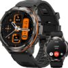 AMAZTIM GPS Smart Watch for Men, 6 Satellite Positioning, Compass, Stainless Steel Body, 50M Waterproof, 470mAh Extra-Large Battery, Answer/Make Call, 1.43" AMOLED Screen, Compatible for Android iOS