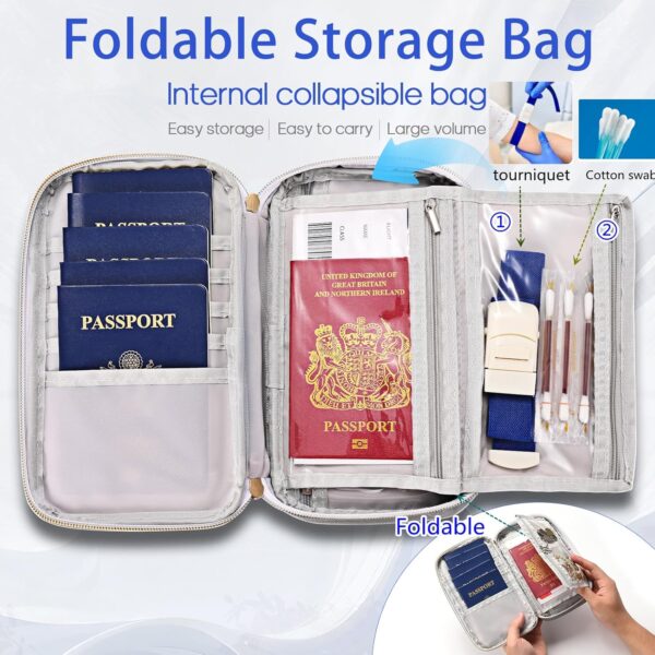 812DSSuNTqL._AC_SL1500_.jpg Multifunctional, Practical, RFID Family Passport holder, Travel wallet (green), Travel document manager, Passport Bag, Three-layer Design, Multiple Pockets,Big Storage