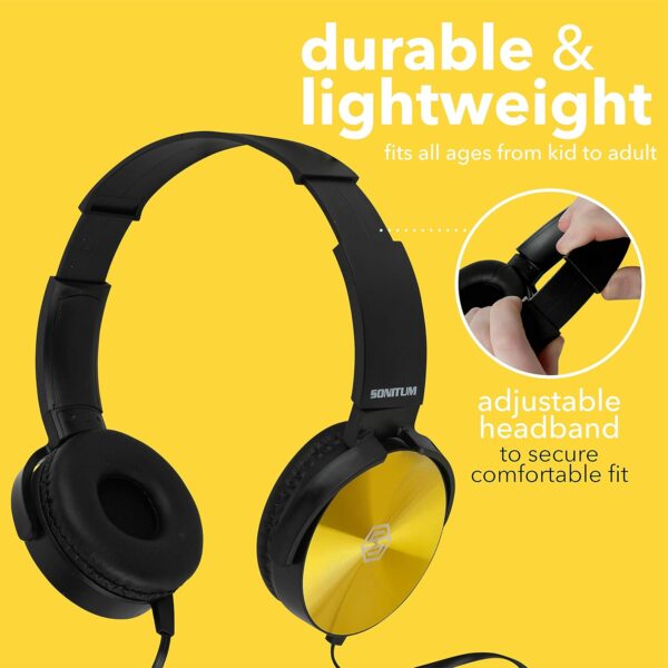 812mjSLMIML._AC_SL1500_.jpg Classroom Headphones Bulk 5 Pack, Student On Ear Color Varieties, Comfy Swivel Earphones for Library, School, Airplane, Kids, for Online Learning and Travel, Noise Stereo Sound 3.5mm Jack (Black)
