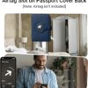 Passport Holder for Travel RFID and Airtag Slot for Women/Men, Faux Leather Passport Holder & Travel Wallet with Security Luggage Tag (Navy Blue)