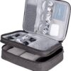 813Ev8dQfL._AC_SL1500_.jpg LENTION Cable Electronics Organizer Bag Pouch, Travel Accessories Carry Case Waterproof Double Layers All-in-One Storage Bag Carrying for Cord, Charger, Power Bank, Earphone Grey