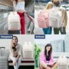 8141dLVuGJL._AC_SL1500_.jpg LOVEVOOK Carry on Travel Backpack, 40L Waterproof Large 17inch Laptop Luggage Daypack as Personal Item Flight Approved, Business Weekender Overnight with 3 Packing Cubes, Light gray-Pink