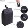 YAMIU Travel Shoe Bags Set of 4 Waterproof Nylon with Zipper for Men & Women, Black