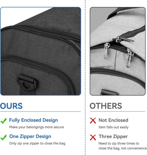 814O9BMzsZL._AC_SL1500_.jpg Garment Duffle Bags for Travel, Bukere Convertible Carry on Garment Duffel Bag for Men Women, Shoe Compartment, 2 in 1 Hanging Dress Suitcase Suit Travel Bags, Midnight Grey