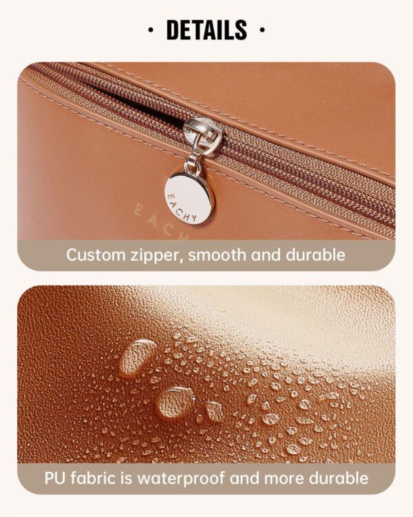 814Og3LLgfL._AC_SL1500_.jpg EACHY Travel Makeup Bag,Large Capacity Cosmetic Bags for Women,Waterproof Portable Pouch Open Flat Toiletry Bag Make up Organizer with Divider and Handle