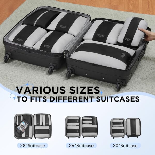 814rYH2cGYL._AC_SL1500_.jpg 10 Set Compression Packing Cubes for Travel Essentials,Compressible Expandable Packing Cubes for Suitcase,OlarHike Luggage Organizer Bags for Travel,Handy Helper for Organizing Clothes(Black)