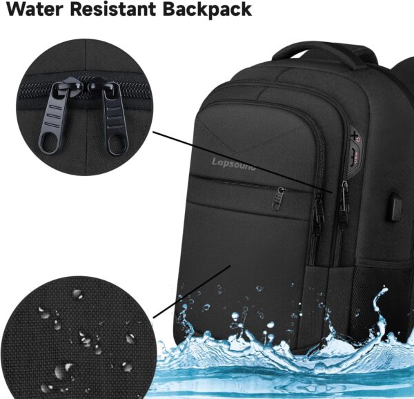 Travel Backpack, Large Carry on Backpack, 17 Inch Laptop Bag, Big Sturdy TSA-Friendly with USB Port College School Rucksack Bag, Gifts for Him Men Women, Black