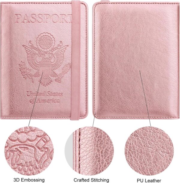 815VSp2BFJL._AC_SL1500_.jpg WALNEW Passport Holder for Travel, RFID Passport Cover Wallet for Women Men, PU Leather Passport Book Card Holder Case with Pen, Travelling Essentials for Flying