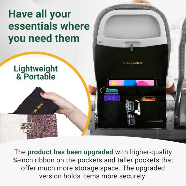 815dn0SeWjL._AC_SL1500_.jpg Airplane Pockets - Airplane Accessories - Plane Travel Essentials - Travel Organizer - Seat Storage Organizer - Air Travel Essentials - Seat Back Organizer - International Travel Must Haves