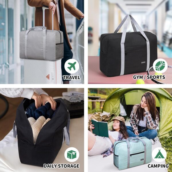 8160q8M6AyL._AC_SL1500_.jpg Personal Item Bag for Airlines - Foldable Travel Bag 18x14x8 Small Duffle Bag for Spirit Frontier Weekender Overnight - Black