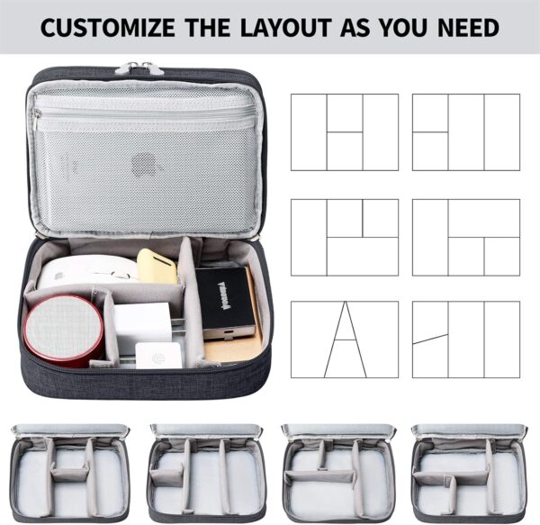 816BBzLURiL._AC_SL1500_.jpg Lanola Travel Cable Organizer Bag, Electronic Accessories Case Portable Double Layer Cable Storage Bag for Cord,phone,Charger, Flash Drive, Phone, SD Card,Personal Items - (Black)