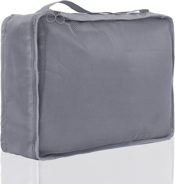 8173qdQS-aL._AC_SL1500_.jpg Travel Packing Cubes 6 Set, Lightweight Luggage Organizers, Essential Accessories for Clothes Shoes Electronics Cosmetics Toiletries(Grey)