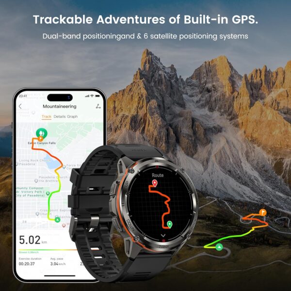 817RTMfTu3L._AC_SL1500_.jpg AMAZTIM GPS Smart Watch for Men, 6 Satellite Positioning, Compass, Stainless Steel Body, 50M Waterproof, 470mAh Extra-Large Battery, Answer/Make Call, 1.43" AMOLED Screen, Compatible for Android iOS