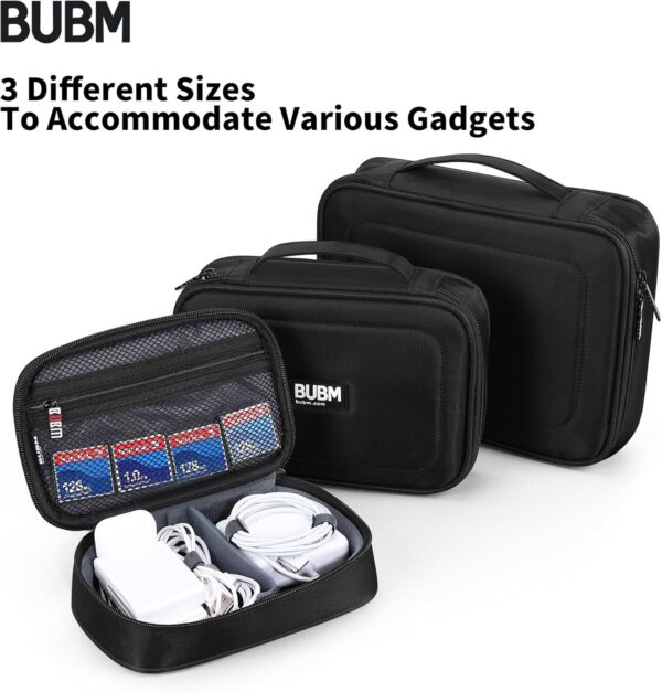 818BAJuAheL._AC_SL1500_.jpg BUBM Cable Organizer Bag 3pcs Electronics Travel Organizer for Hard Drives, Cables, Phone, USB, SD Card(2 Year Warranty