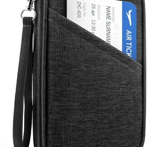 818GsMRcDVL._AC_SL1500_.jpg Passport Holder Family RFID Travel Document Organizer for Women Waterproof Passport Wallet Men Portable Case for Cards, Boarding Pass, ID, Money, Tickets with Zipper