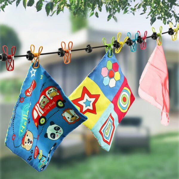 819d86XeF7L._AC_SL1500_.jpg Retractable Portable Clothesline for Travel,Clothing line with 12 Clothes Clips, for Indoor Laundry Drying line,Outdoor Camping Accessories