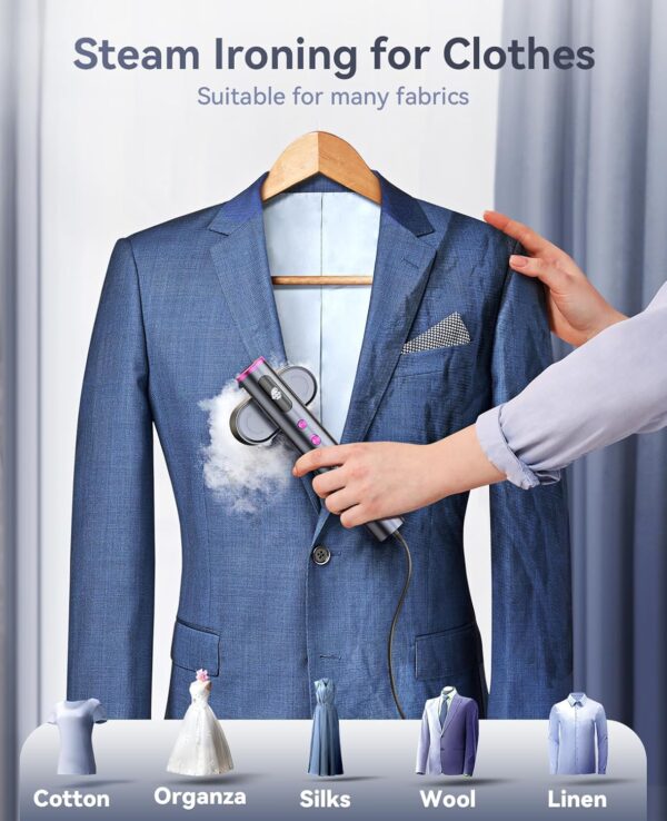819ojrDDySL._AC_SL1500_.jpg Jack & Rose Travel Steamer for Clothes,110-220V Portable Steamer,15s Heat Up,Steamer & Iron 2 In 1, Travel Size Garment Steamer,Large Ceramic Heat Panel,for Global & Europe Traveling
