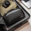 tomtoc Electronic Organizer Accessory Pouch for MacBook Charger, Cables, Power Bank, Hard Drive, Cords, Water-resistant Storage Bag with Removable Card Slots for USB Adapter, Memory Card, Black