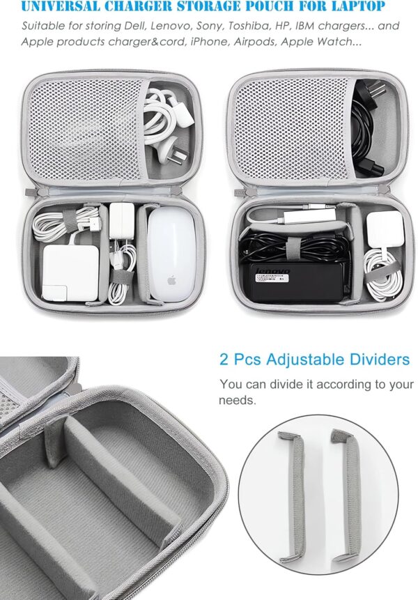 81C8hqgsMKL._AC_SL1500_.jpg Charger Case for MacBook, 7.9"x4.7" Computer Charger Organizer, Apple Magic Mouse Apple Pencil USB Flash Disk SD Card Small Portable Accessories Bag (Grey)…
