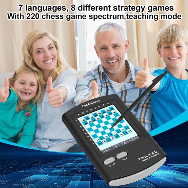 81CJNX0gZsL._AC_SL1500_.jpg Handheld Electronic Chess Board 8 in 1 Touch Chess Computer Game Ai Chess Up Smart Electronic Chess Set for Adults, Kids,and Beginners Learn and Travel with Stylus Large LCD Display Gift