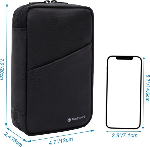 81CZ4Ox6EpL._AC_SL1500_.jpg Purevave Electronics Organizer, Tech Pouch for Travel, Compact Small Travel Cable Bag for Cord, Phone Charger, USB Drive, SD Card and Power Bank Black