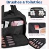 81Chev4VxkL._AC_SL1500_.jpg BAGSMART Travel Toiletry Bag, Lightweight Large Wide-open Travel Bag for Women, Puffy Cosmetic Makeup Bag Organizer with Handle for Accessories,Essentials, Toiletries, Black