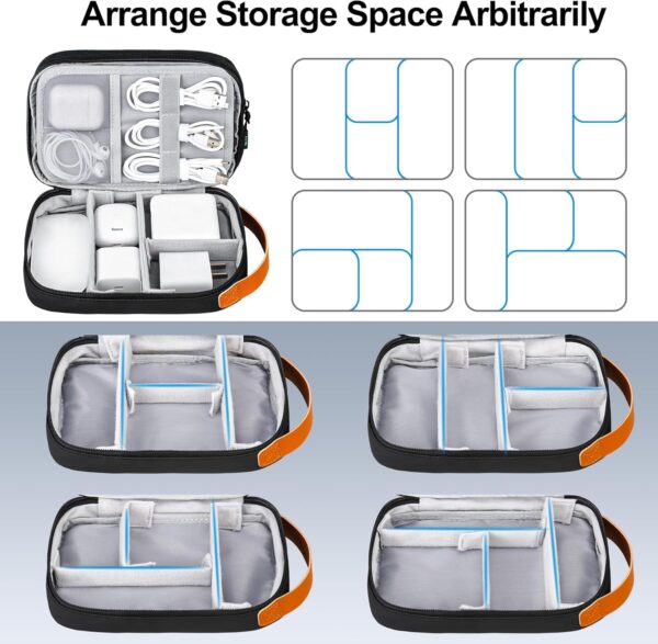 81D4nxVZjL._AC_SL1500_.jpg Lacdo Electronics Organizer Travel Case, Travel Bag Cable Organizer for Essentials, Water Resistant Tech Accessories Carry Storage for Cord, Phone, Cables, Airpods, USB Flash Drive, Daily Items, Black