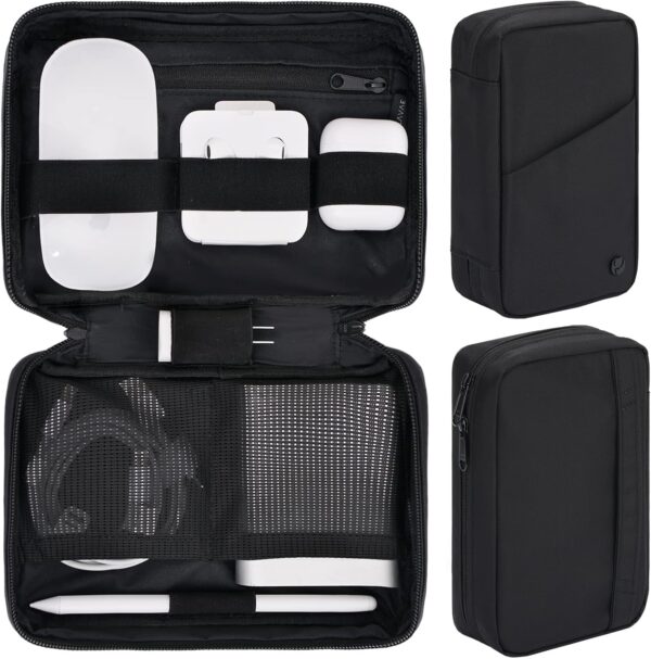 81Ej-SVOpNL._AC_SL1500_.jpg Purevave Electronics Organizer, Tech Pouch for Travel, Compact Small Travel Cable Bag for Cord, Phone Charger, USB Drive, SD Card and Power Bank Black