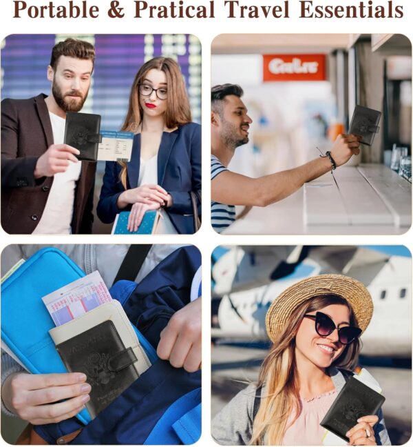 81FTlPUrjFL._AC_SL1500_.jpg Passport Holder for Travel, Leather Passport Holder, RFID Passport Cover Passport Wallet Premium Passport Case with Card Holder & Pen Slot Travel Must Haves Essentials for Women Men (Black)