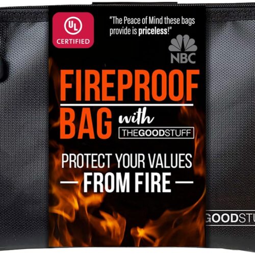 81G4ZIdAaQL._AC_SL1500_.jpg Fireproof Money Bag for Cash (10″ x 13″) – Waterproof Document Holder with Zipper, Protects Important Papers, Passports & Valuables from Fire & Water – Secure Storage for Home, Office & Travel