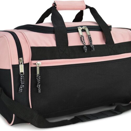 81H73IBTv8L._AC_SL1500_.jpg DALIX 21″ Blank Sports Duffle Bag Gym Bag Travel Duffel with Adjustable Strap in Pink