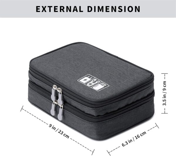81H76X5BC8L._AC_SL1500_.jpg Lanola Travel Cable Organizer Bag, Electronic Accessories Case Portable Double Layer Cable Storage Bag for Cord,phone,Charger, Flash Drive, Phone, SD Card,Personal Items - (Black)