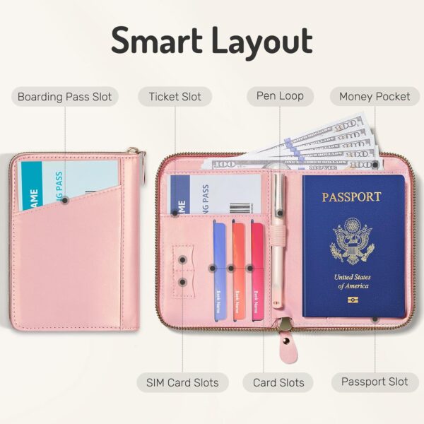 81H8UbRfw3L._AC_SL1500_.jpg Forvencer Passport Holder Cover with Safe Zipper Closure, Premium Passport Wallet for Travel, Cute RFID Blocking Card Case, Waterproof Travel Accessories for Women, Black