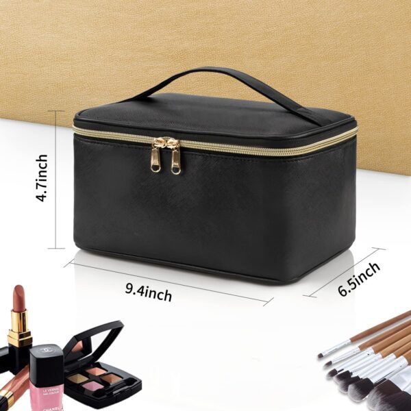 81H8qZ4s6aL._SL1500_.jpg OCHEAL Makeup Bag, Portable Cosmetic Bag, Large Capacity Travel Makeup Case Organizer, Black For Women Toiletry Bag for Girls Traveling With Handle and Divider