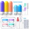 81IDHWHlVqL._SL1500_.jpg 19pack Travel Bottles for Toiletries, TSA Approved Silicone Travel Size Containers for toiletries, Refillable & Leakproof Travel shampoo and conditioner bottles