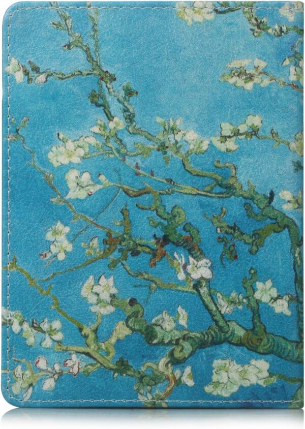 81IzDZzkOsL._AC_SL1500_.jpg Passport Holder, Slim Travel Wallet RFID Blocking Card Case Passport Cover Protector Travel Essentials with Credit Card Slots Pockets for Women/Men, Almond Blossom Tree