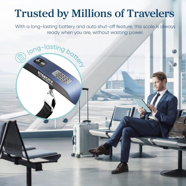 81JBWe62YVL._AC_SL1500_.jpg Etekcity Luggage Scale for Travel Essentials, Digital Suitcase Weight Scale with Hook, Travel Accessories for Portable Hanging Baggage, 110 Pounds, Battery Included