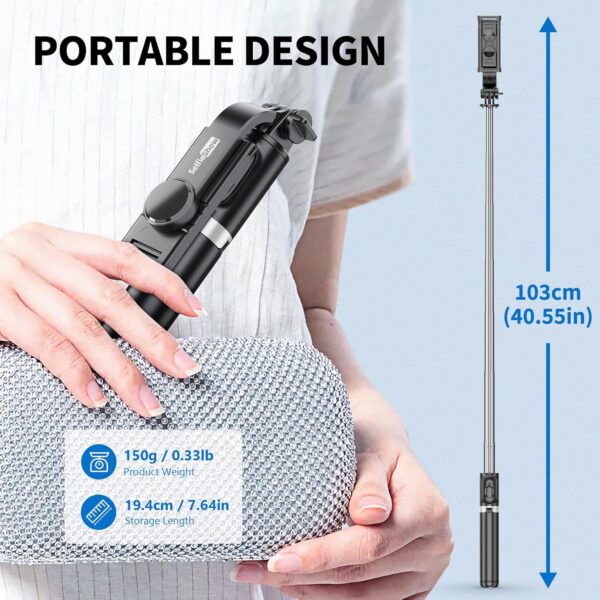 81JapJjaZ-L._AC_SL1500_.jpg Selfie Stick Tripod, All in One Extendable & Portable iPhone Tripod Selfie Stick with Wireless Remote Compatible with iPhone 16 15 14 13 12 11 pro Xs Max 8 7, Galaxy Note10/S20/S10/OnePlus 9/9 PRO etc