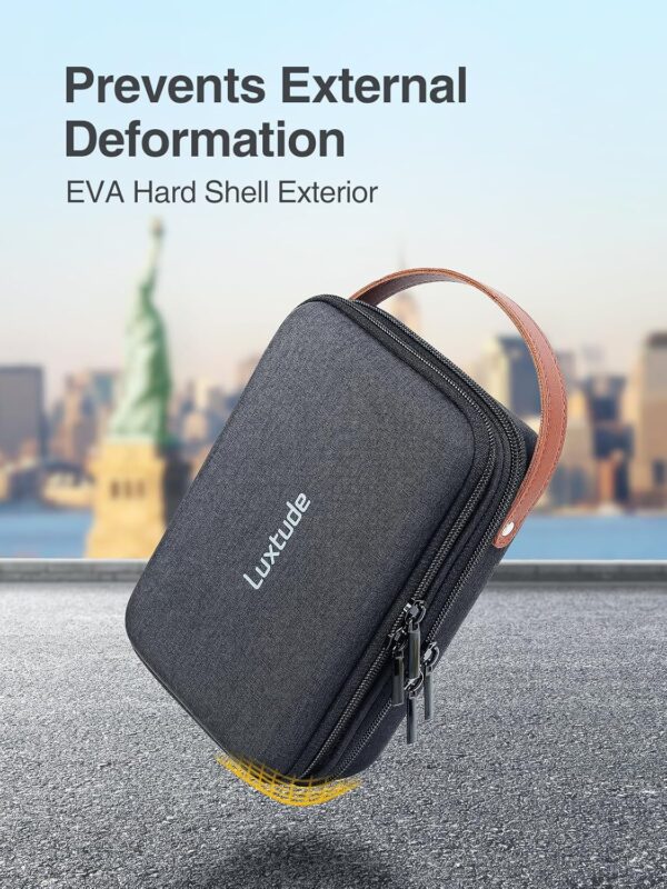 Luxtude Electronic Organizer Travel Case, Double Layer Tech Organizer Travel Case, Hard Charger Organizer, Travel Cable Organizer, Tech Bag, Travel Essentials for Charger/Mouse/Cash/Card, Tech Gifts