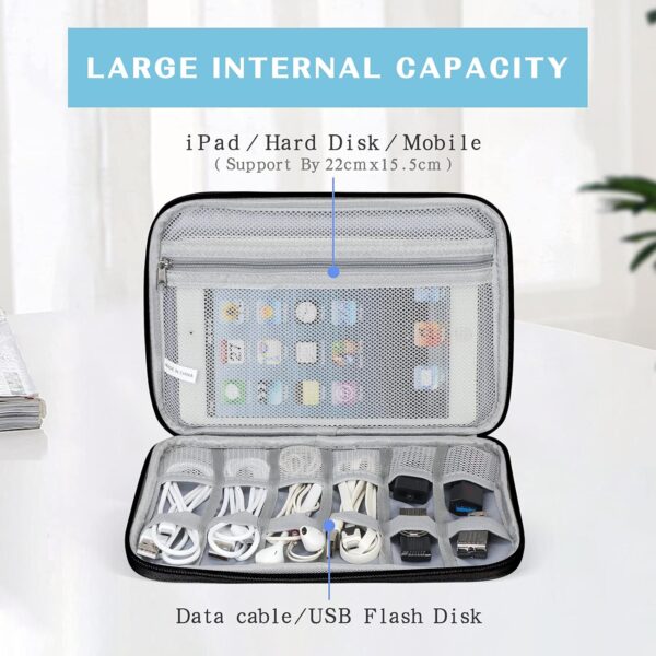FYY Electronic Organizer, Travel Cable Organizer Bag Pouch Accessories Carry Case Portable Waterproof All-in-One Storage for Cable, Cord, Charger, Phone, Earphone - Large Black