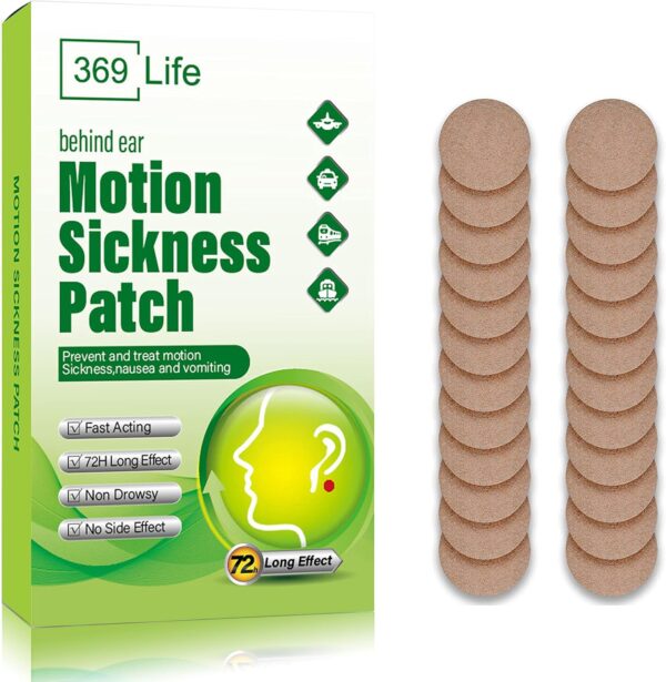 81NPZtinDuL._AC_SL1500_.jpg Motion Sickness Patches for Car and Boat Rides, Ships, Cruise and Airplane & Other Forms of Transport - Travel Essentials, for Adults and Kids (24 Count)