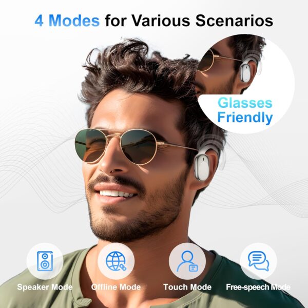 81Ns4Cl1LOL._AC_SL1500_.jpg Real Time Translation Earbuds, AI Language Translator Earphone 3-in-1 Accents & Long Battery Life Translation Earbuds OWS 144 Languages & 8 Offline for Travel Business,(Milkywhite)