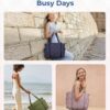 BAGSMART Tote Bag for Women, Puffer Work Tote with Zipper, Travel Essentials Quilted Nurse Travel Hospital Bag