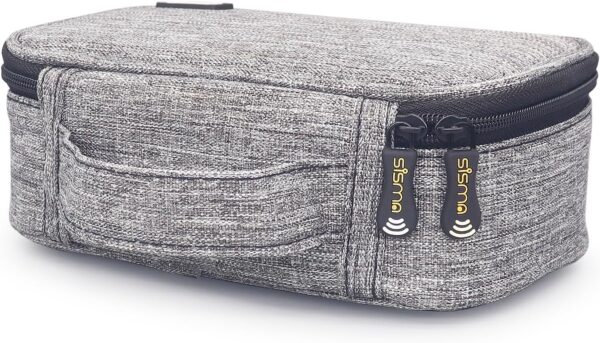 81OU27k0EkL._AC_SL1500_.jpg sisma Electronics Cords Organizer Tech Accessories Storage Case Travel Small Carrying Bag for Charging Cables Adapter USB Plugs Power Cord Leads - Grey 1680d
