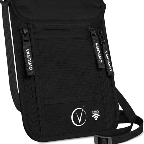 81Pzlr7nv3L._AC_SL1500_.jpg Premium Neck Wallet Travel Pouch and Passport Holder, RFID Protected, Fits Passport with cover. Passport Holder Neck For Men and Women
