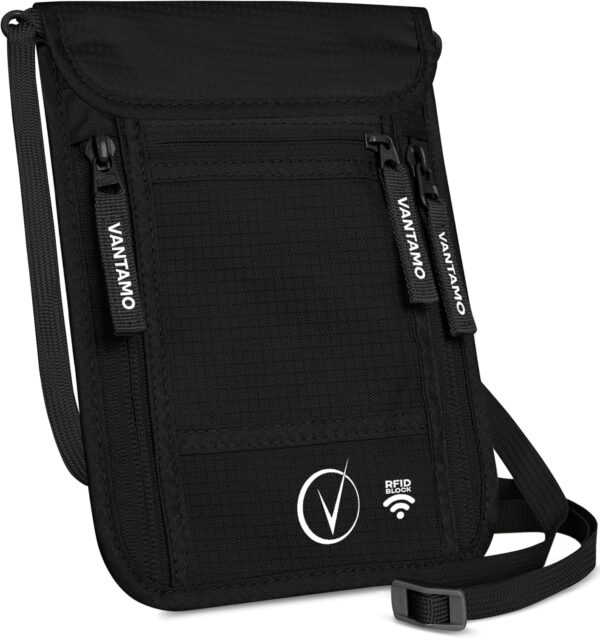 81Pzlr7nv3L._AC_SL1500_.jpg Premium Neck Wallet Travel Pouch and Passport Holder, RFID Protected, Fits Passport with cover. Passport Holder Neck For Men and Women