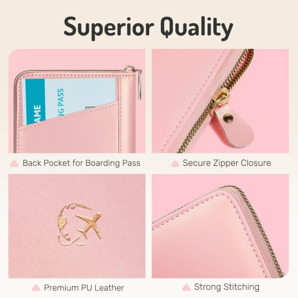 81Q8lMFppBL._AC_SL1500_.jpg Forvencer Passport Holder Cover with Safe Zipper Closure, Premium Passport Wallet for Travel, Cute RFID Blocking Card Case, Waterproof Travel Accessories for Women, Black