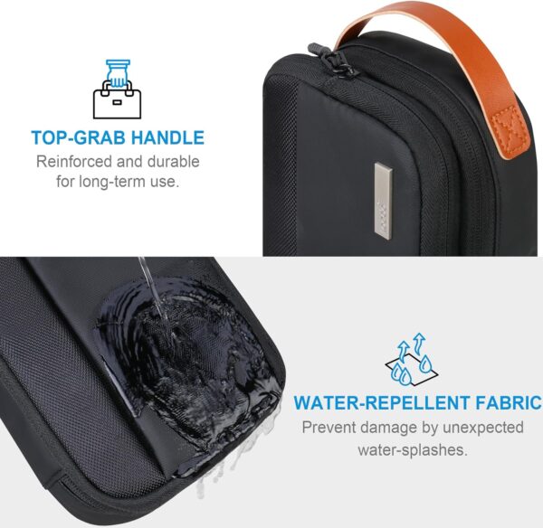 81R1MPePNSL._AC_SL1500_.jpg Lacdo Electronics Organizer Travel Case, Travel Bag Cable Organizer for Essentials, Water Resistant Tech Accessories Carry Storage for Cord, Phone, Cables, Airpods, USB Flash Drive, Daily Items, Black