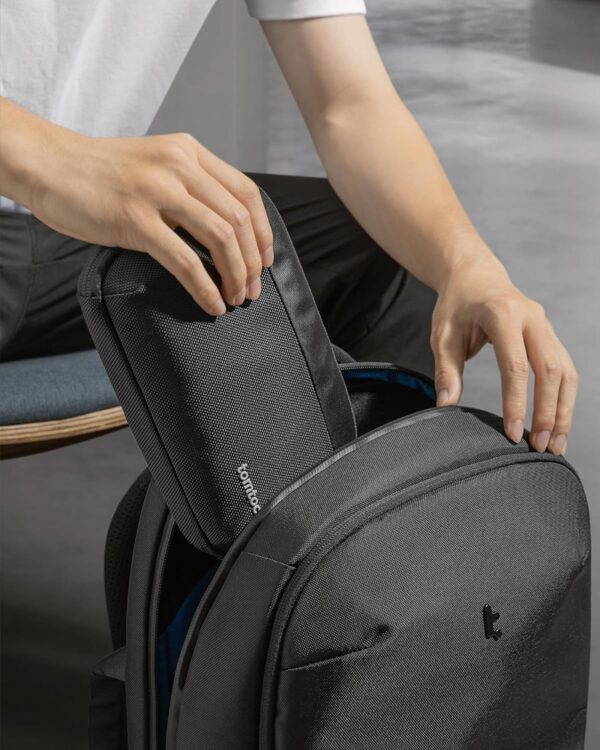tomtoc Travel Cable Organizer Pouch, Electronics Accessories Organizer Portable Waterproof Double Accessories Carry Case for Cord, Charger, Cables, USB Drive, Black